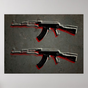 Póster AK47 Asault Rifle Pop Art