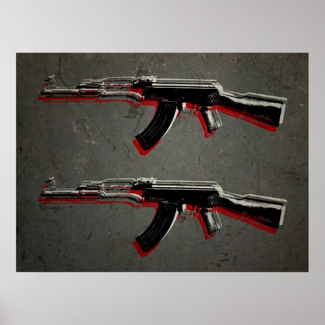Póster AK47 Asault Rifle Pop Art (Frente)