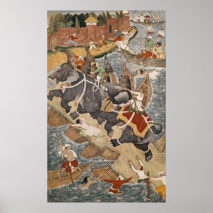 Póster Akbar domestica el elefante salvaje, Hawa'i