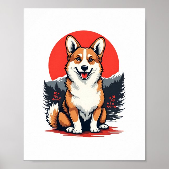 Póster Akita Inu Dog (Frente)