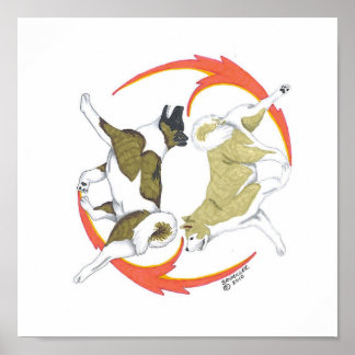 Póster akita yin y yang