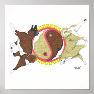 Póster akita yin y yang 2