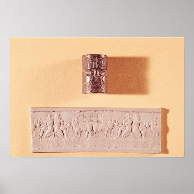 Póster Akkadian cylinder seal and impression (Frente)