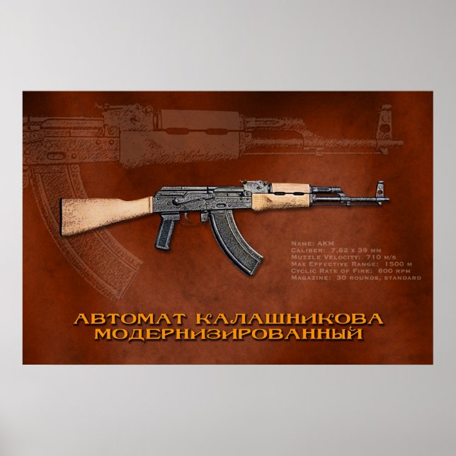 Póster AKM ruso (Frente)