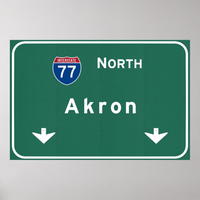 Póster Akron Ohio oh autopista interestatal Freeway : (Frente)
