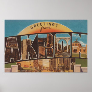 Póster Akron, OhioLarge Letter Scenes Akron, OH 2