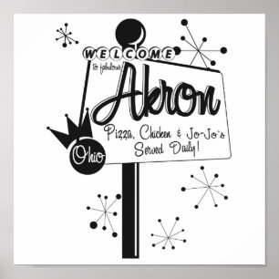 Póster Akron - Pizza, Chicken and JoJo's