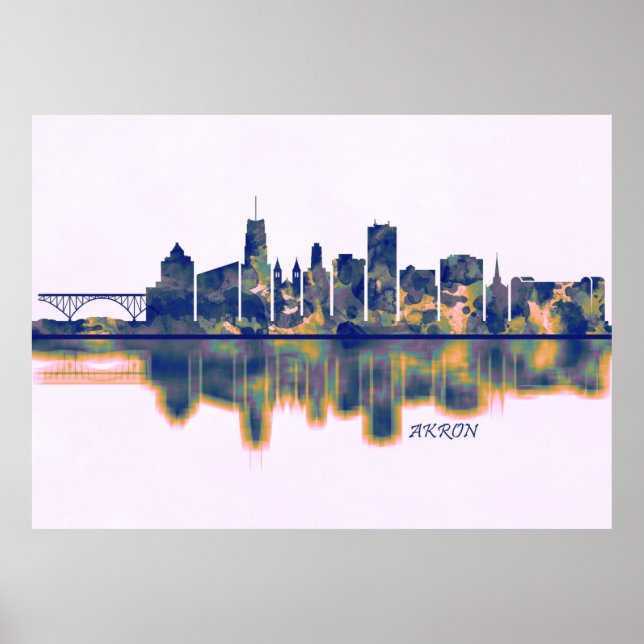 Póster Akron Skyline (Frente)