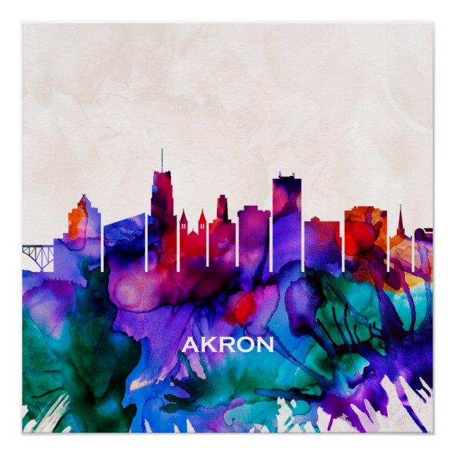 Póster Akron Skyline (Anverso)