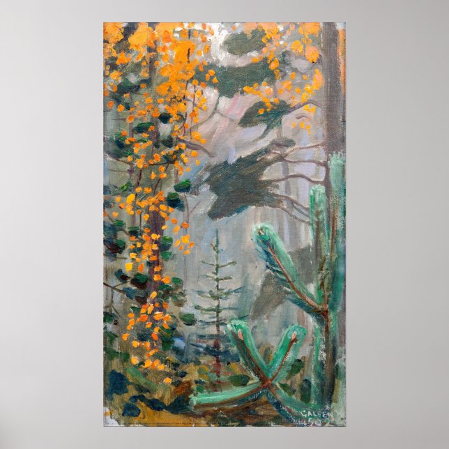 Póster Akseli Gallen-Kallela - Bosque de otoño (Frente)