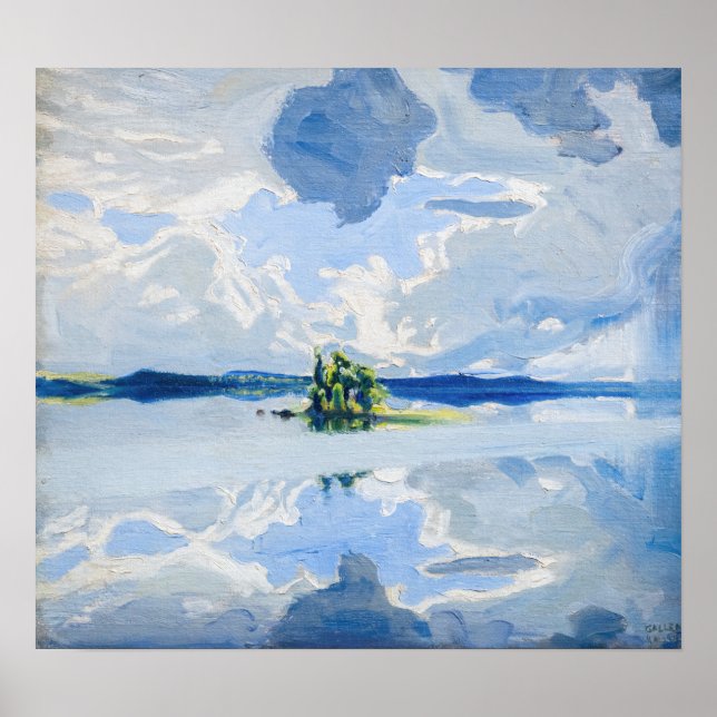 Póster Akseli Gallen-Kallela - Clouds above a Lake (Frente)
