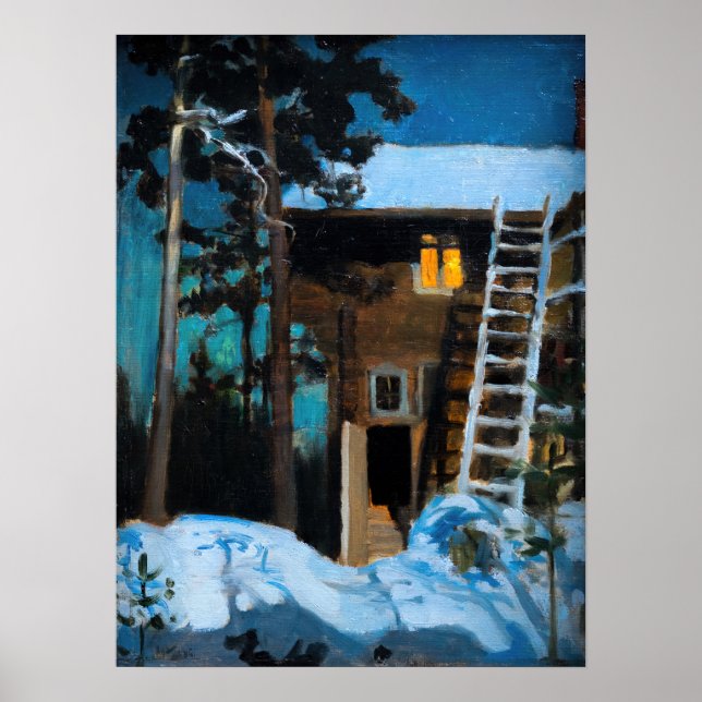 Póster Akseli Gallen-Kallela - Kalela en invierno (Frente)