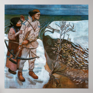 Póster Akseli Gallen-Kallela - La venganza de Joukahainen