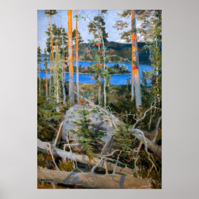 Póster Akseli Gallen-Kallela - Lago en la Selva (Frente)
