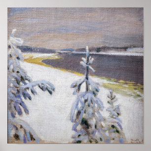 Póster Akseli Gallen-Kallela - Paisaje de invierno #2