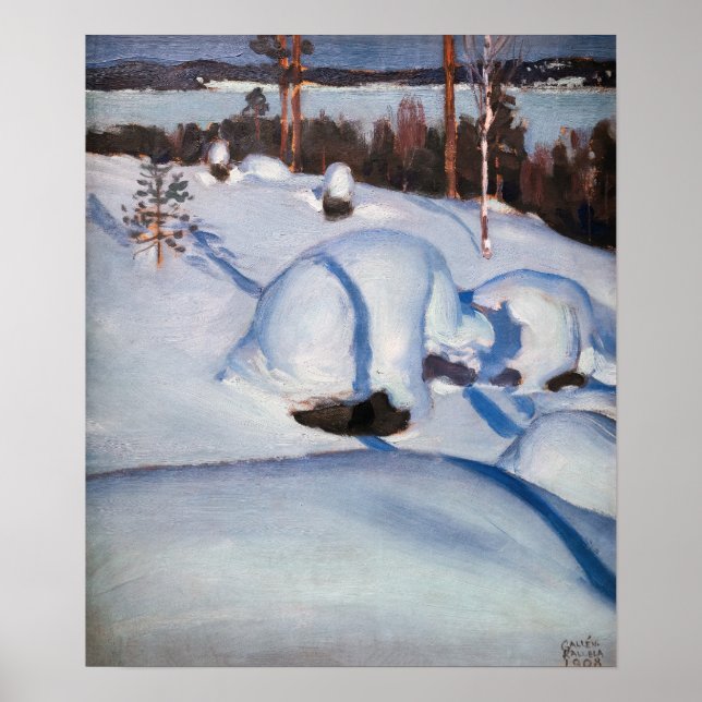 Póster Akseli Gallen-Kallela - Paisaje invernal #1 (Frente)