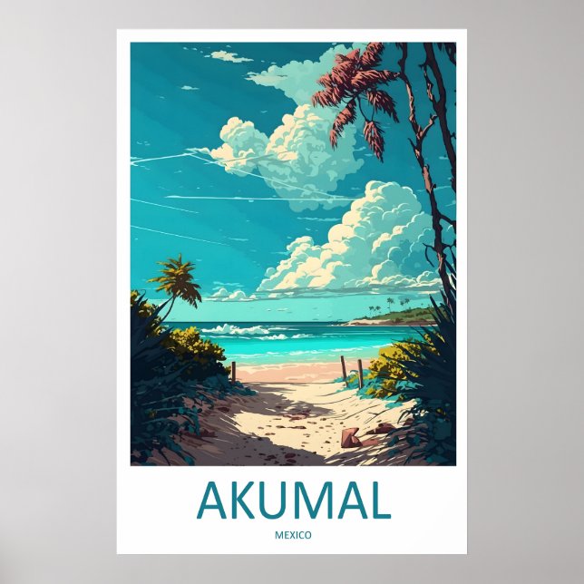 Póster Akumal Vintage Travel Poster Ski National Park (Frente)
