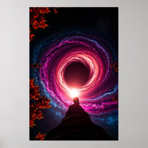 Póster "Al abismo: galaxia del agujero negro de neón" Pre