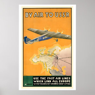 Póster Al aire hasta la era soviética de la URSS Cartel d