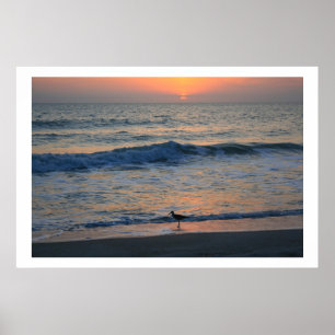 Póster Al borde de puesta del sol