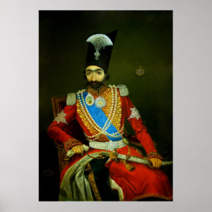 Póster Al-Dinar Shah Qajar, Shah de Nasser de Persia