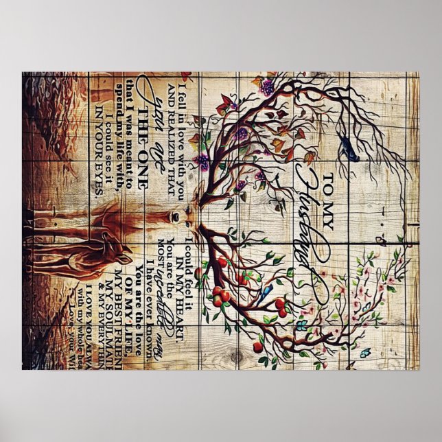 Póster Al diseño de mi esposo | Carta al marido (Frente)