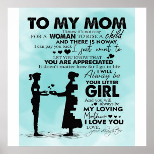 Póster Al diseño de mi madre   Carta a mamá