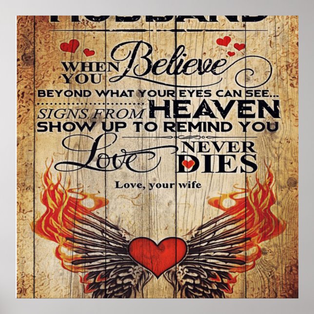 Póster Al diseño de mi marido | Carta De Amor Regalo A Él (Frente)