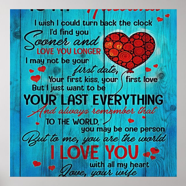 Póster Al diseño de mi marido | Citas De Amor Al Marido (Frente)