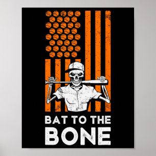 Póster Al esqueleto de béisbol Bone Halloween B