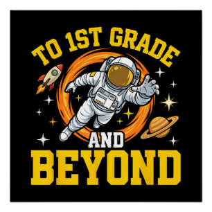 Póster al estudiante de astronauta de 1er grado y más all
