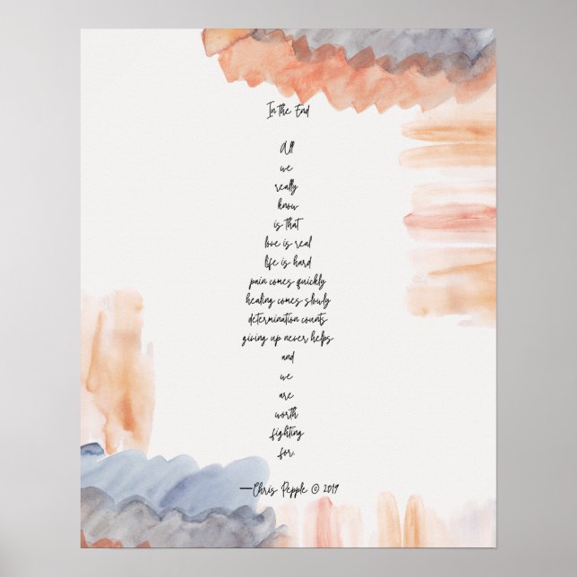 Póster "Al final" Poster de poesía (Frente)