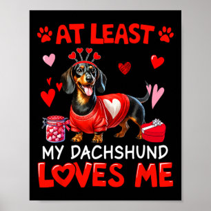 Póster Al menos a mi Dachshund amándome a la soltera de S