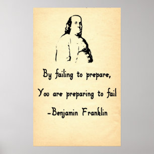 Póster Al no prepararse, estás preparándote para fracasar