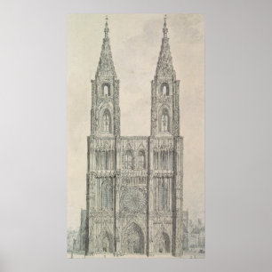 Póster Al oeste frente de la catedral de Estrasburgo