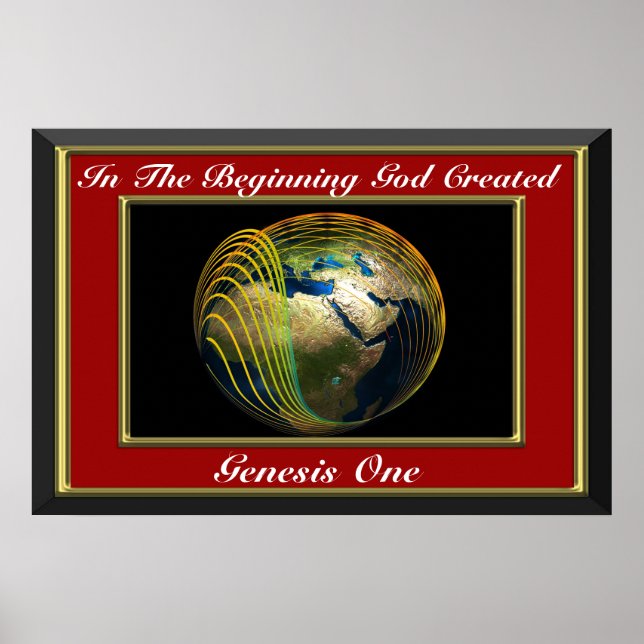 Póster Al principio Dios creó el Génesis Rojo (Frente)
