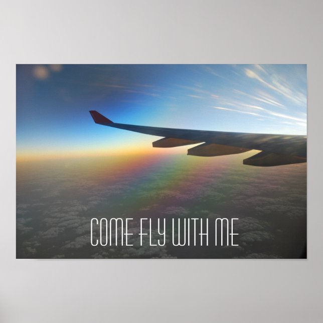 Póster Ala del avión contra el atardecer (Frente)