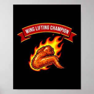 Póster Ala divertida levantando Chamon