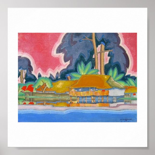 Póster Ala Wai, Honolulu por Arman Manookian c. Años 1920 (Frente)