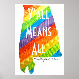 Póster Alabama Equality "Y'all Mete All" Matte Print