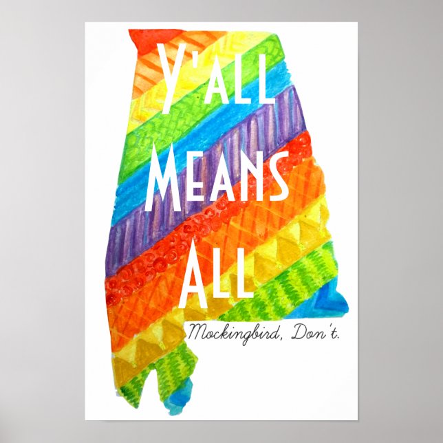 Póster Alabama Equality "Y'all Mete All" Matte Print (Frente)