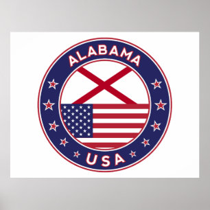 Póster Alabama, Estados Unidos, Alabama