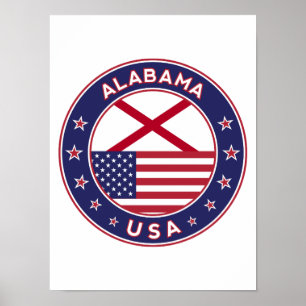 Póster Alabama, Estados Unidos, Alabama
