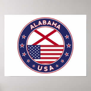 Póster Alabama, Estados Unidos, Alabama