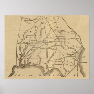 Póster Alabama, Georgia, Florida