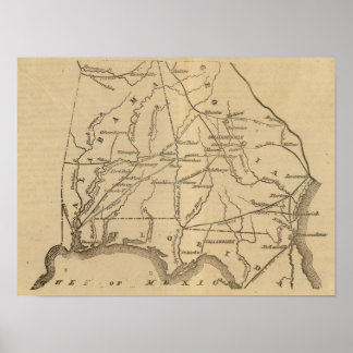Póster Alabama, Georgia, Florida