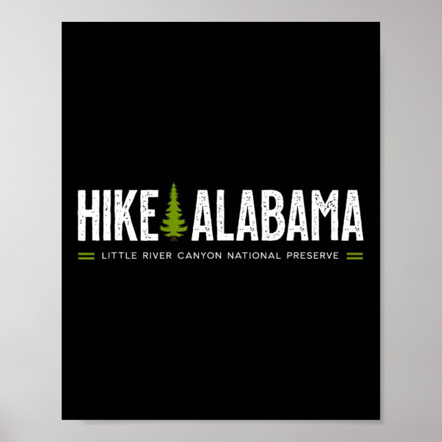 Póster Alabama Hike Little River Canyon Tree Retro Graphi (Frente)