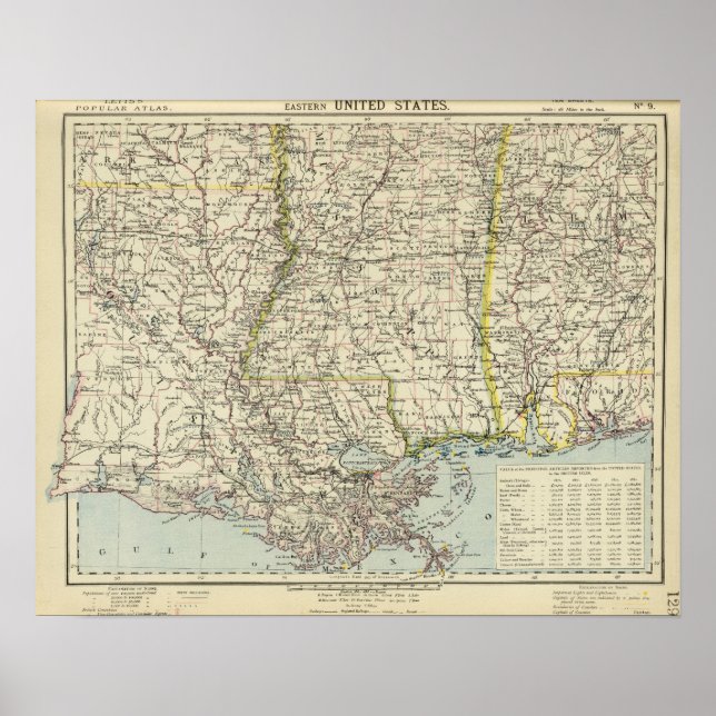 Póster Alabama, Misisipi, Luisiana, Arkansas (Frente)