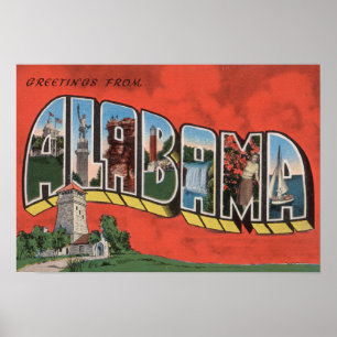 Póster Alabama (Red)Large Letter ScenesAlabama