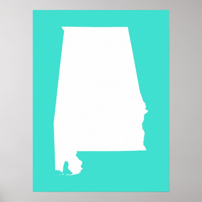 Póster Alabama turquesa y blanco (Frente)